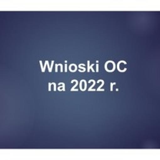 Wnioski OC na 2022 r. 