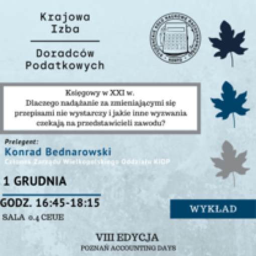 VIII edycja Poznań Accounting Days ze Studenckim Kołem Naukowym Rachunkowości KONTO