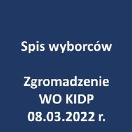 Spis wyborców uprawnionych do głosowania podczas Zgromadzenia Wielkopolskiego Oddziału KIDP - 08.03.2022 r.
