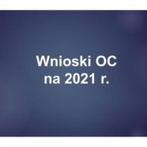 Wnioski OC na 2021 r. 