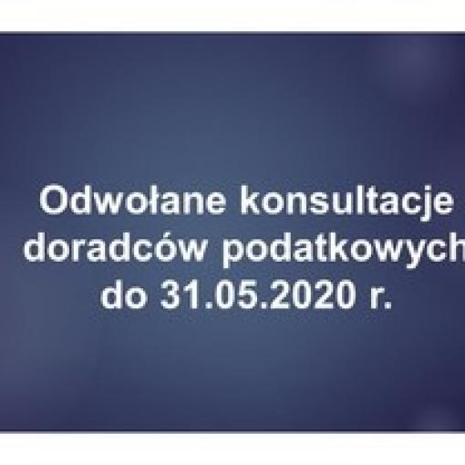 Odwołane konsultacje doradców podatkowych w Stowarzyszeniu Księgowych - do 31.05.2020 r.
